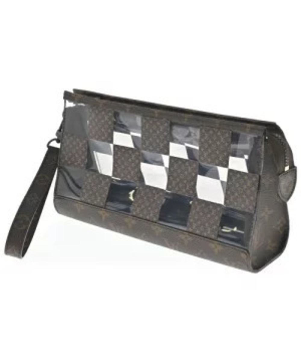 Louis Vuitton Pouch Clutch Brown Clear All over